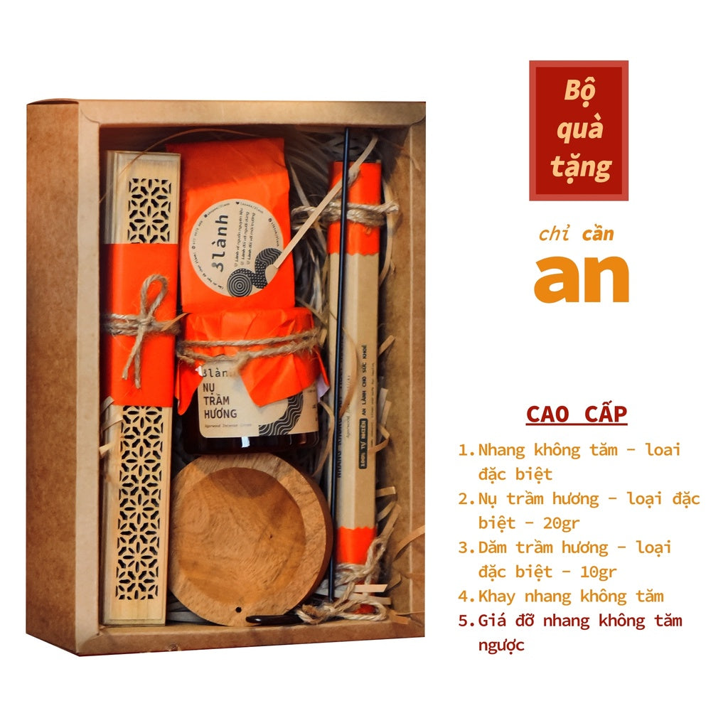 Bộ Quà Tặng Trầm Hương Cao Cấp An 3 Lành Lễ Tết 2024 Giáng Sinh Mong An Yên Tài Lộc Phúc Lành Trang Trí Nhà Cửa - 3 Lanh