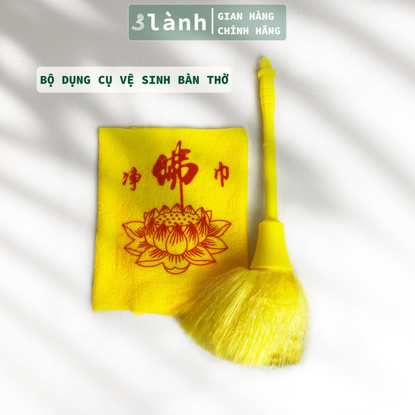 Bộ Vệ Sinh Bàn Thờ Khăn Lau Chổi Quét 3 Lành Dọn Dẹp Bàn Thờ Phật Thổ Địa Thần Tài Gia Tiên Tâm Linh Cuối Năm Quà Tết - 3 Lanh