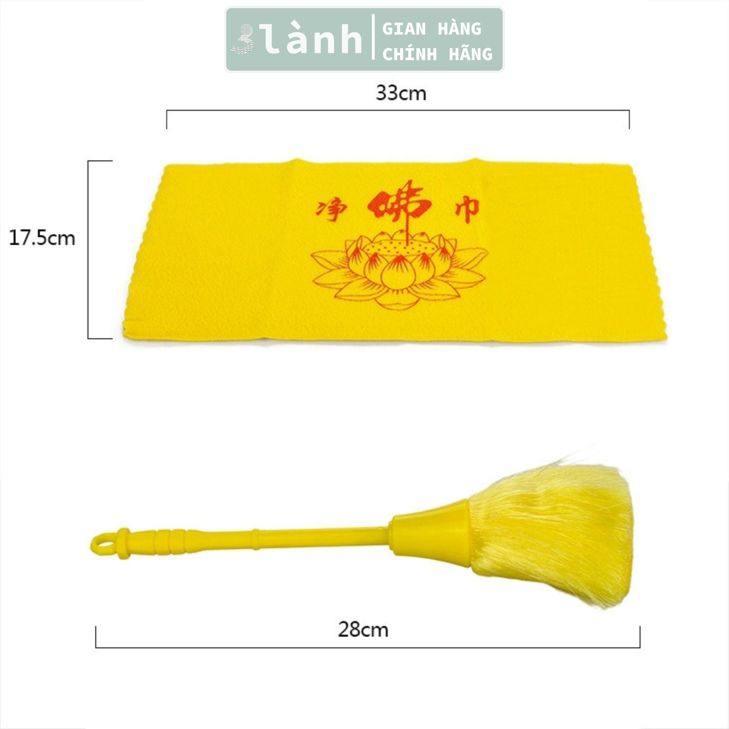 Bộ Vệ Sinh Bàn Thờ Khăn Lau Chổi Quét 3 Lành Dọn Dẹp Bàn Thờ Phật Thổ Địa Thần Tài Gia Tiên Tâm Linh Cuối Năm Quà Tết - 3 Lanh