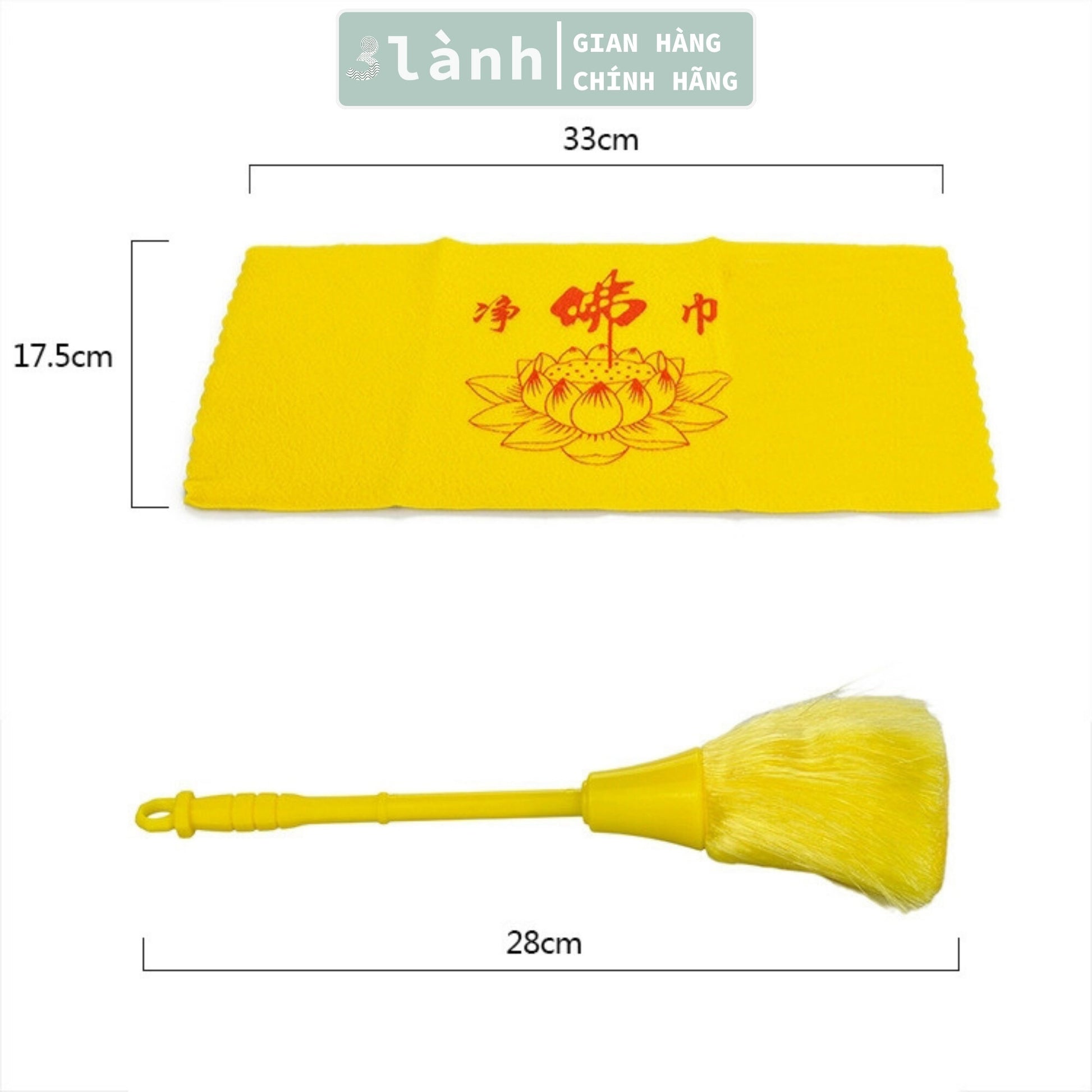 Bộ Vệ Sinh Bàn Thờ Khăn Lau Chổi Quét 3 Lành Dọn Dẹp Bàn Thờ Phật Thổ Địa Thần Tài Gia Tiên Tâm Linh Cuối Năm Quà Tết - 3 Lanh