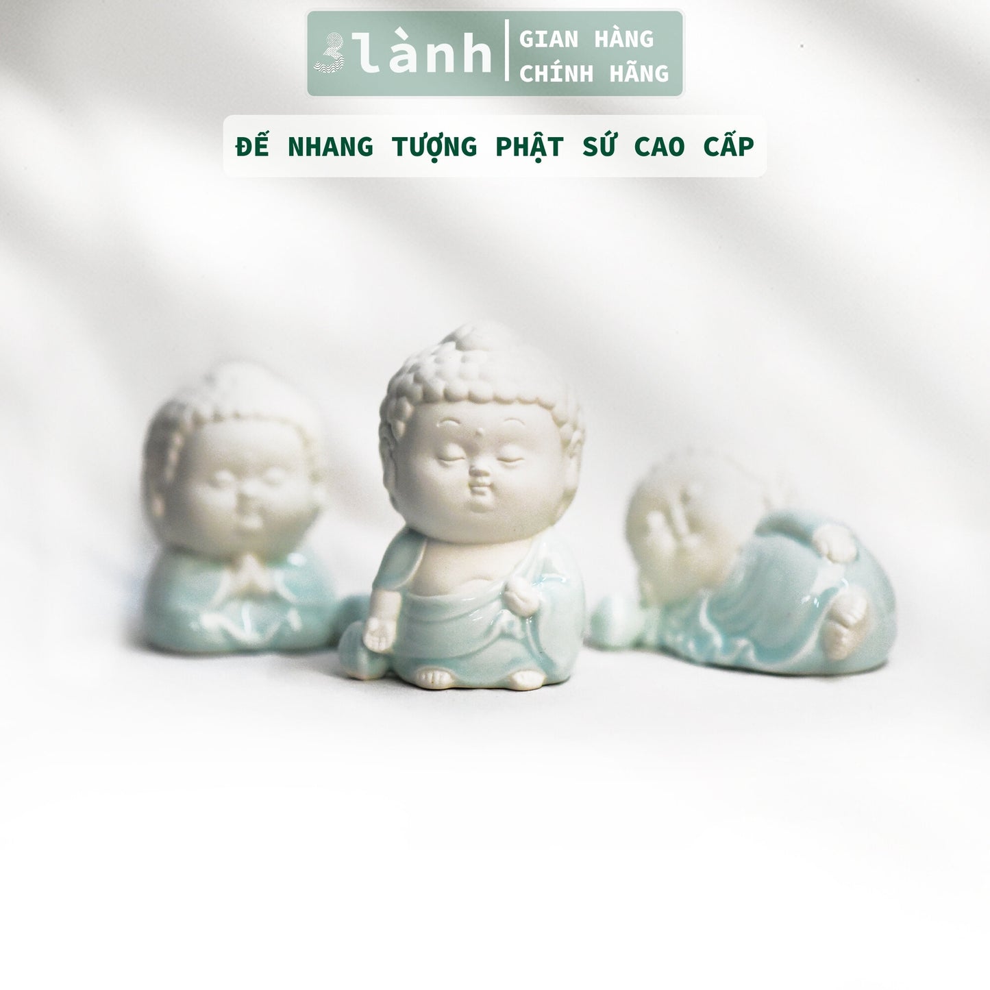 Đế Cắm Nhang Trầm Hương Tượng Phật Gốm Sứ Cao Cấp Dáng Đứng, Nằm, Thiền 3 Lành Trang Trí Tâm Linh Thờ Cúng Quà Tết - 3 Lanh
