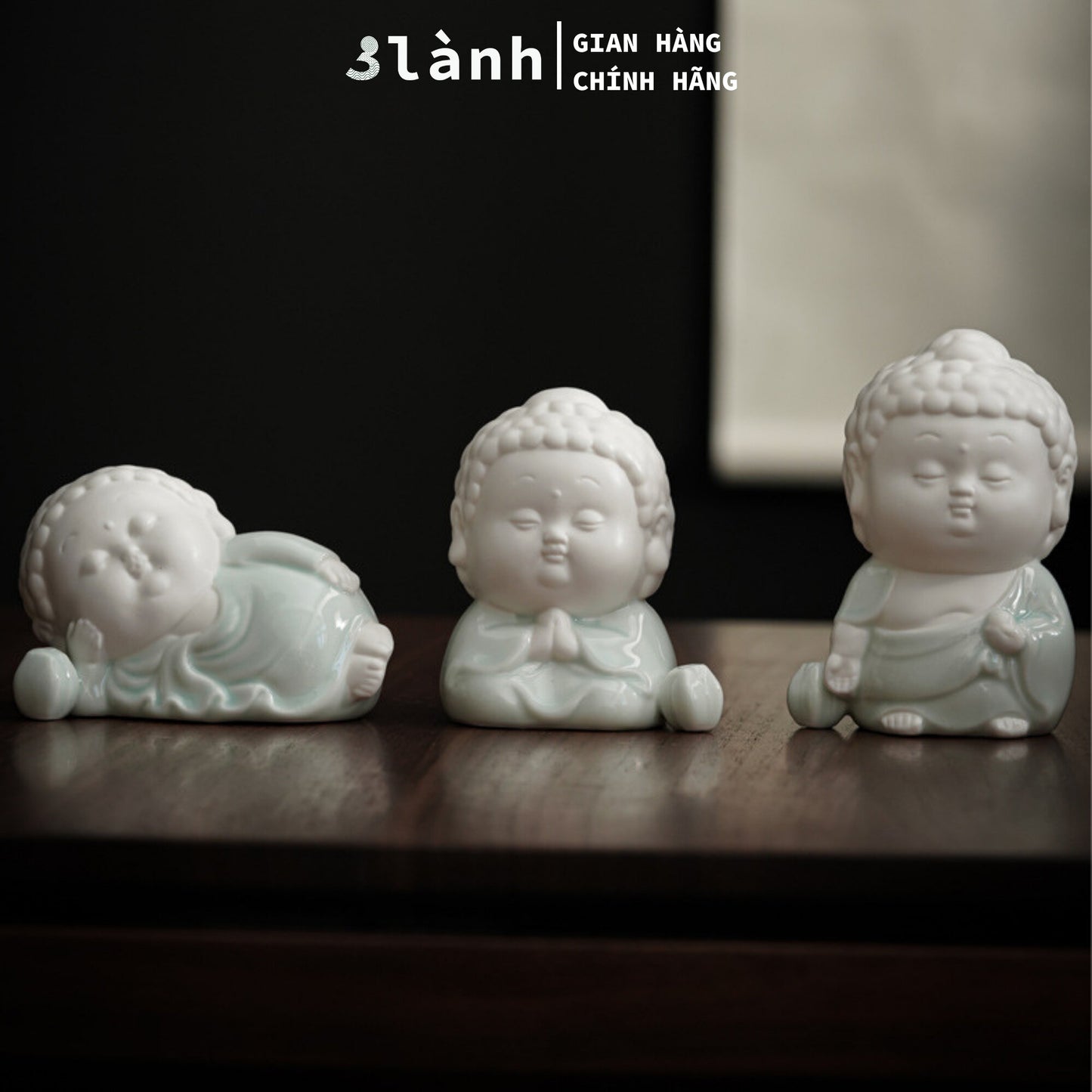 Đế Cắm Nhang Trầm Hương Tượng Phật Gốm Sứ Cao Cấp Dáng Đứng, Nằm, Thiền 3 Lành Trang Trí Tâm Linh Thờ Cúng Quà Tết - 3 Lanh
