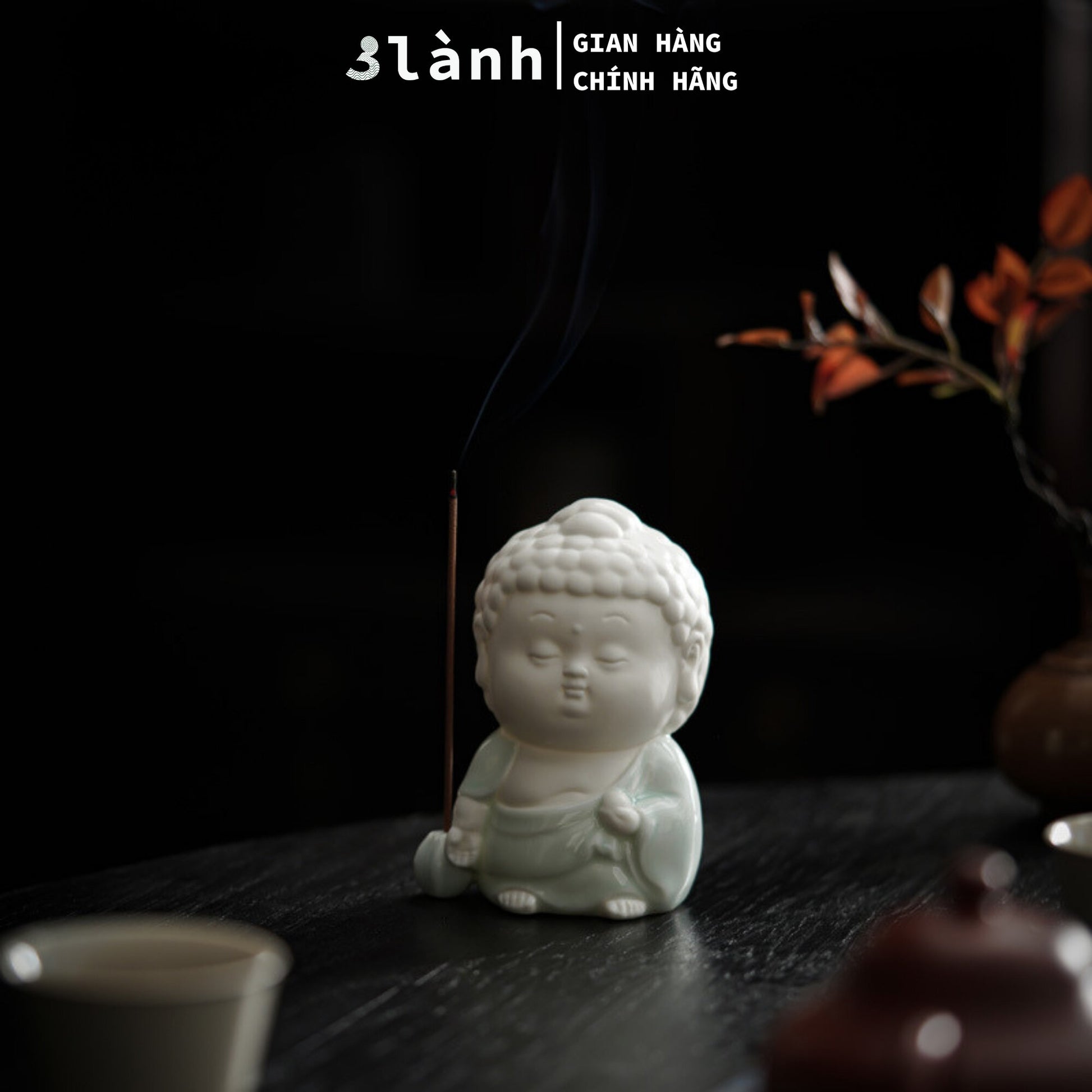 Đế Cắm Nhang Trầm Hương Tượng Phật Gốm Sứ Cao Cấp Dáng Đứng, Nằm, Thiền 3 Lành Trang Trí Tâm Linh Thờ Cúng Quà Tết - 3 Lanh