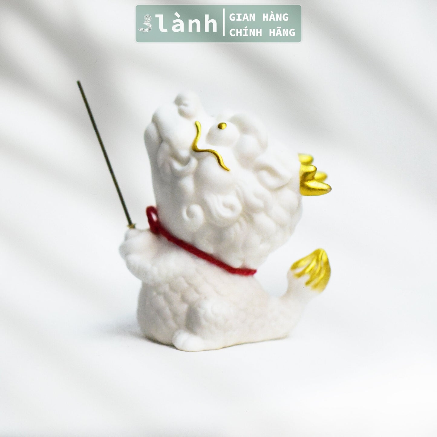 Đế Nhang Trầm Hương Tượng Kỳ Lân Gốm Sứ Cao Cấp Xanh Trắng 3 Lành Trang Trí Tâm Linh Thờ Cúng Thư Giãn Quà Tết - 3 Lanh