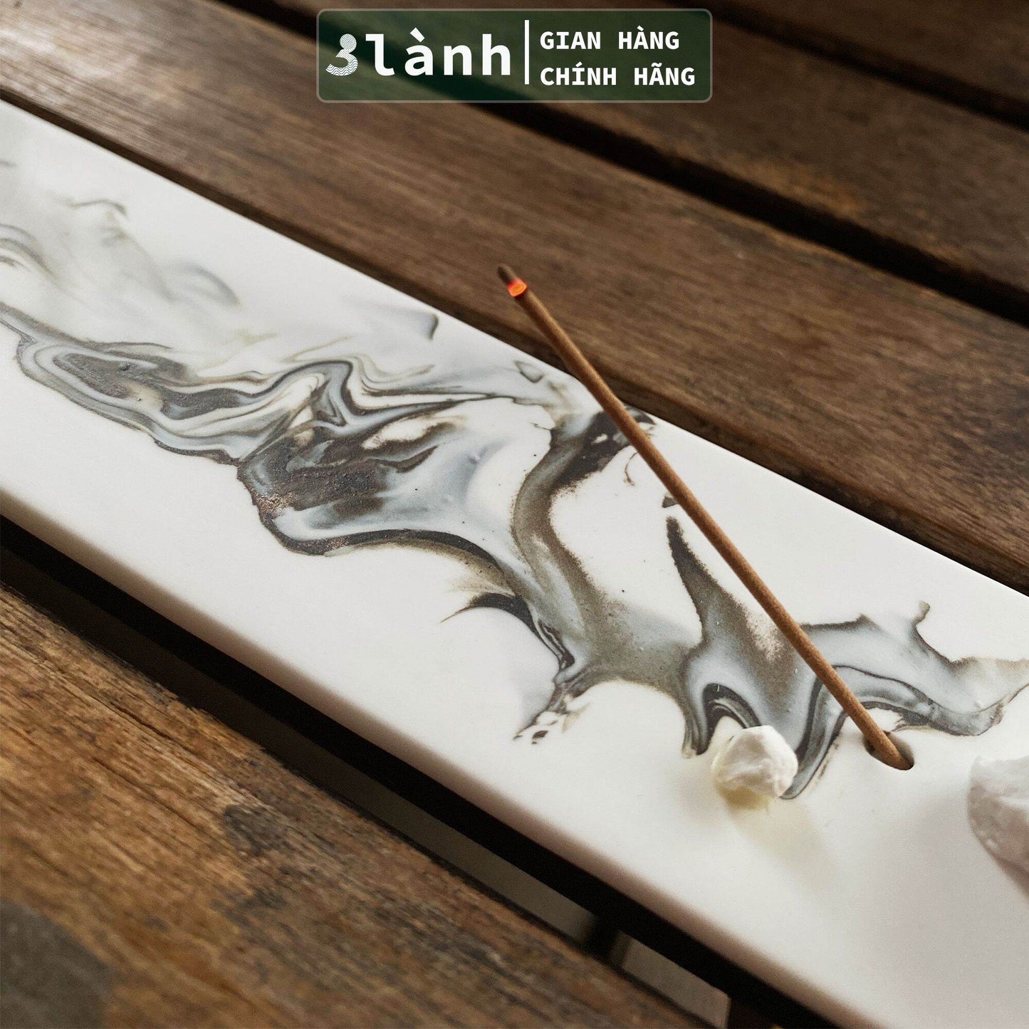 Đế Nhang Nụ Trầm Hương Sứ Tráng Men Cao Cấp Họa Tiết Tranh Thủy Mặc Phong Thủy Sông Núi Thiền Nhật Thủ Công Trang Trí Nhà Bàn Thờ - 3 Lanh