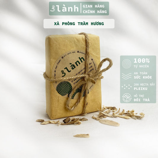 Xà Phòng Trầm Hương Tự Nhiên 100% 3 Lành 80gr Handmade Không Hóa Chất Tạp Chất Thơm Dịu Làm Sạch Giữ Mùi Lâu - 3 Lanh
