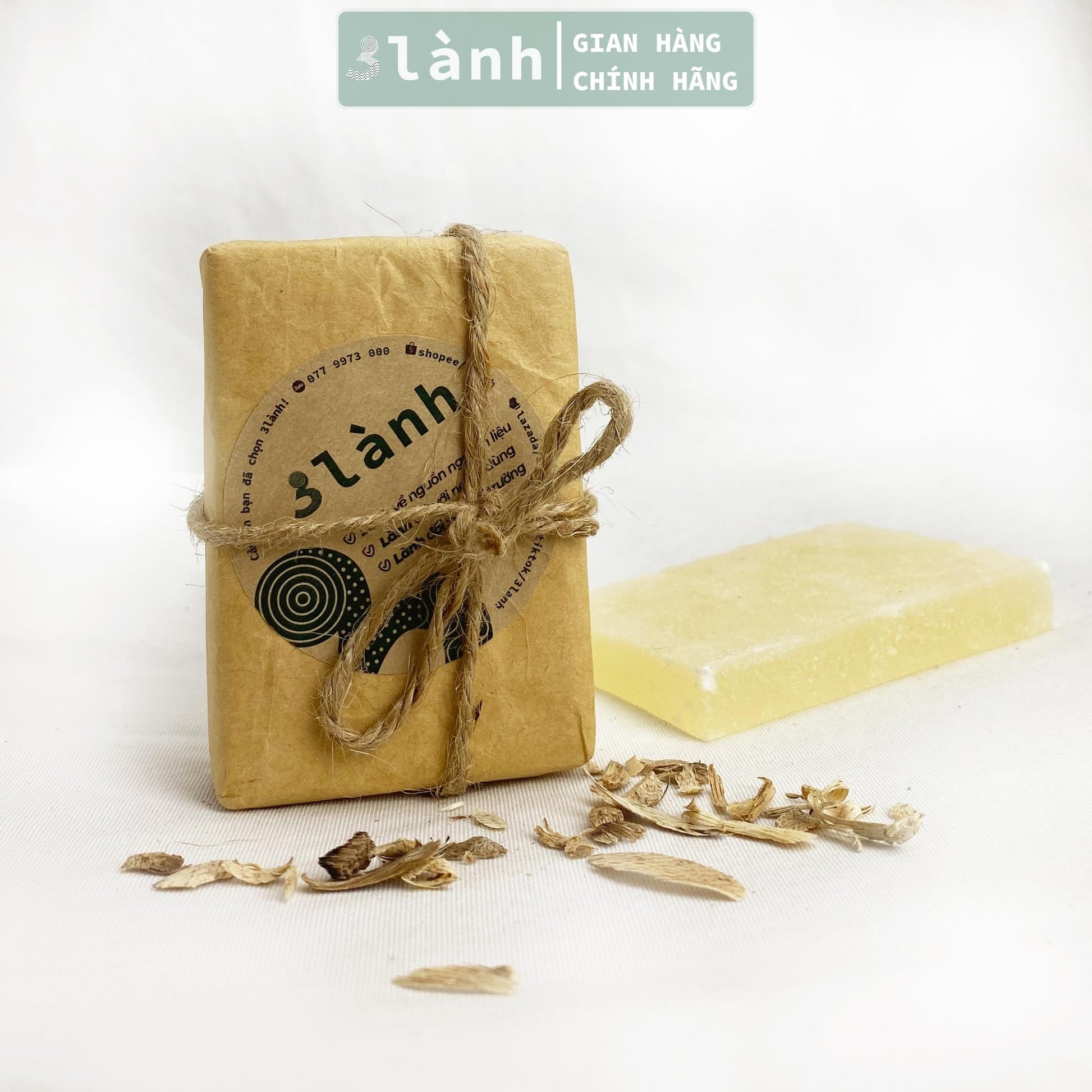 Xà Phòng Trầm Hương Tự Nhiên 100% 3 Lành 80gr Handmade Không Hóa Chất Tạp Chất Thơm Dịu Làm Sạch Giữ Mùi Lâu - 3 Lanh
