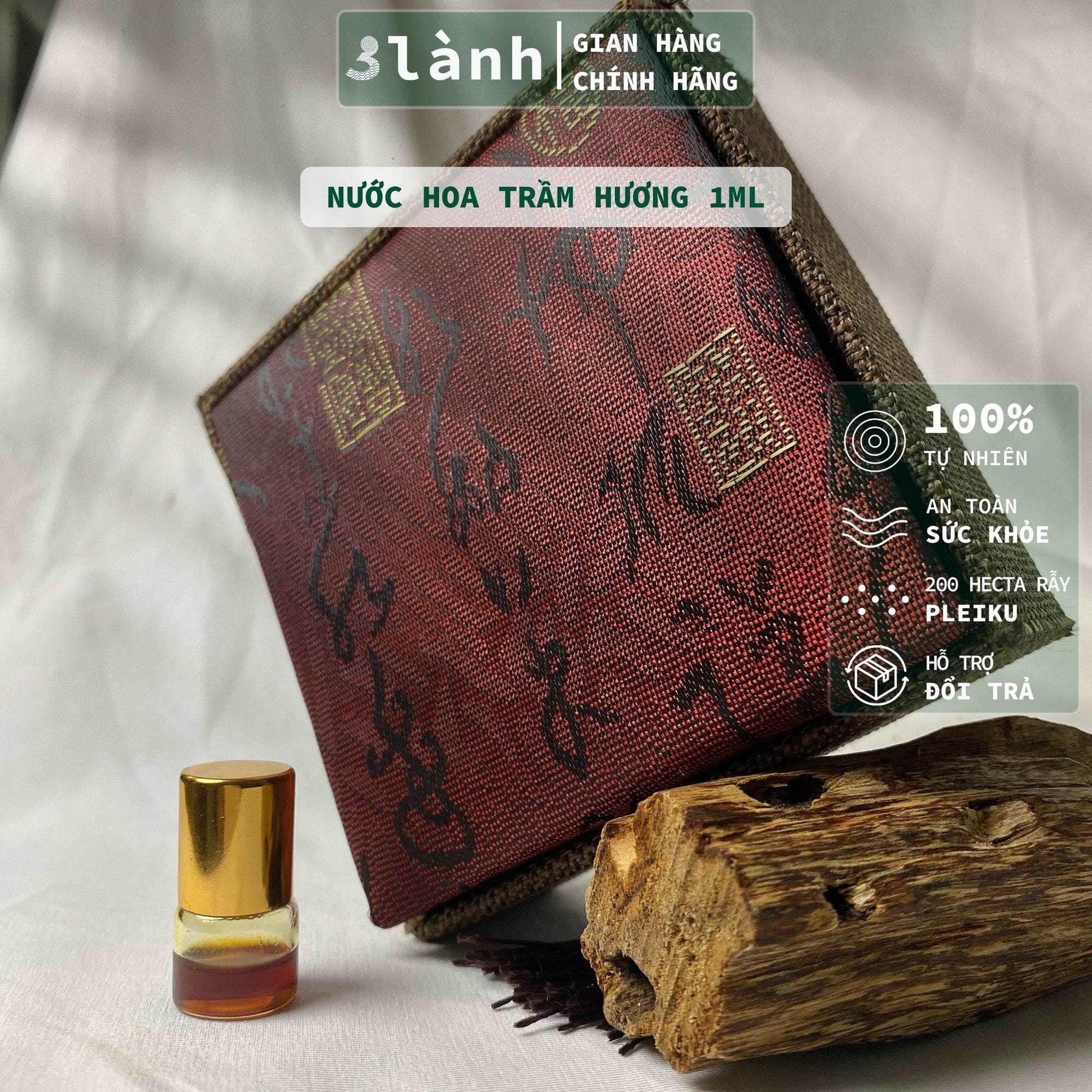 Nước Hoa Trầm Hương Tự Nhiên 100% 3 Lành 1ml Không Hóa Chất Thơm Dịu Giữ Mùi Lâu Mùi Trầm Hương Đặc Trưng 15 Năm Trầm - 3 Lanh