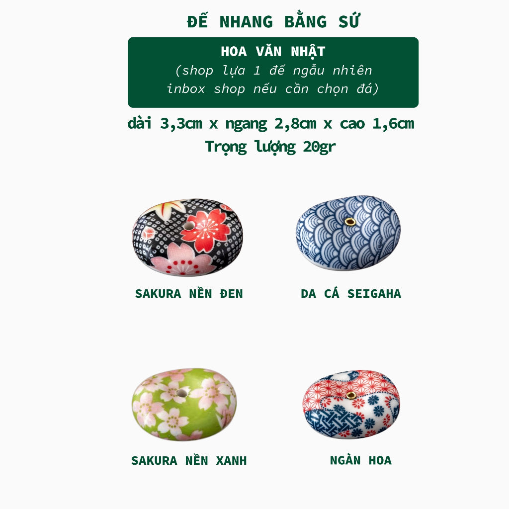 Đế Cắm Nhang Trầm Hương Bằng Gốm Sứ Phong Cách Nhật Bản Dùng Thiền, Yoga Dâng Hương Trang Trí 3 Lành - 3 Lanh