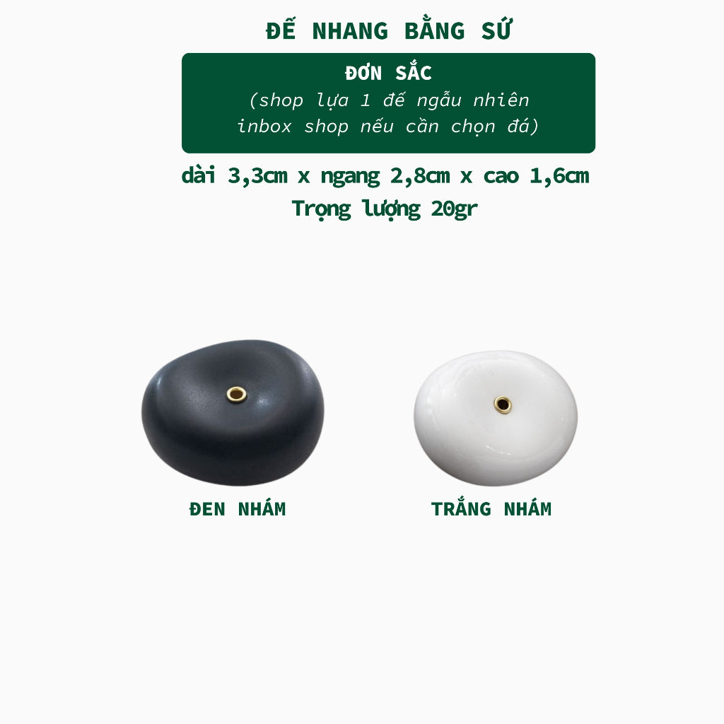 Đế Cắm Nhang Trầm Hương Bằng Gốm Sứ Phong Cách Nhật Bản Dùng Thiền, Yoga Dâng Hương Trang Trí 3 Lành - 3 Lanh