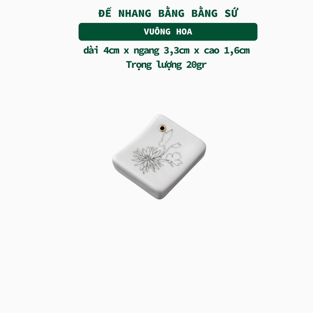Đế Cắm Nhang Trầm Hương Bằng Gốm Sứ Phong Cách Nhật Bản Dùng Thiền, Yoga Dâng Hương Trang Trí 3 Lành - 3 Lanh