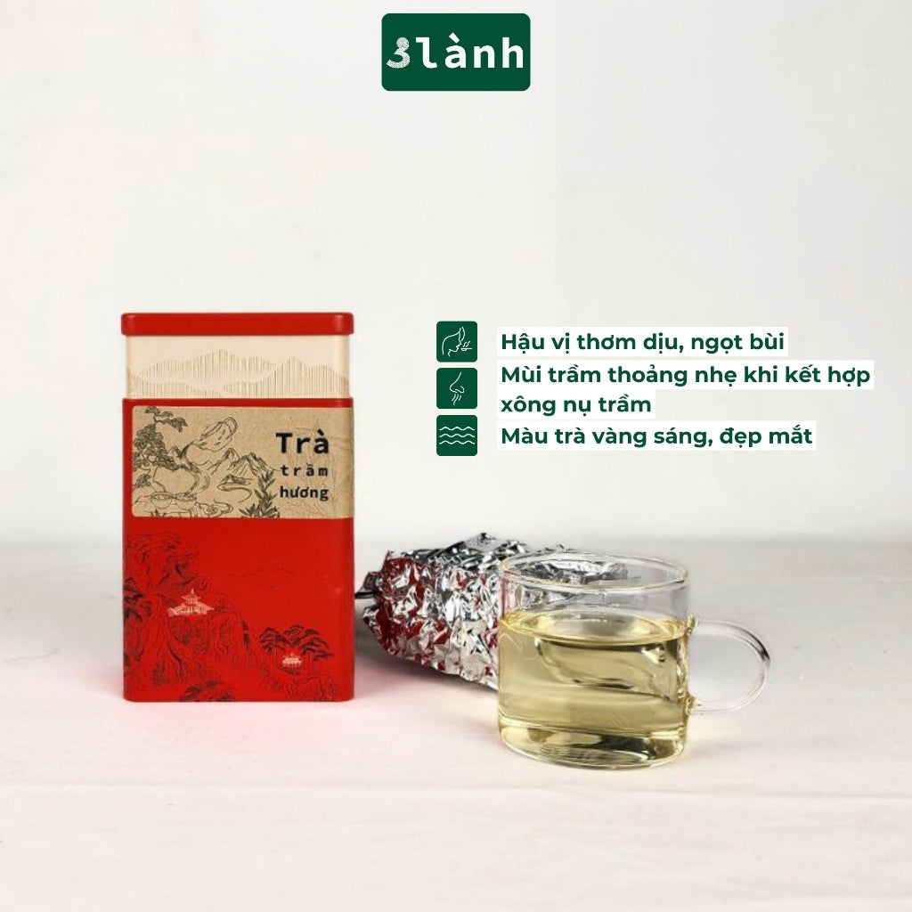 Trà Trầm Hương Dạng Lá Hộp 50gr 3 Lành Hoàn Toàn Từ Lá Dó Bầu Ngủ Ngon Giảm Stress Tốt Sức Khỏe