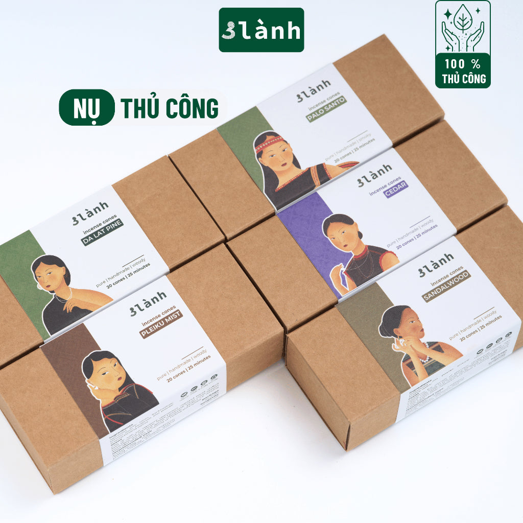 Nụ Thủ Công 3 Lành Hộp 20 Nụ Nhiều Mùi 100 % Tự Nhiên Tặng Kèm Đế Chăm Không Hóa Chất Xông Thơm