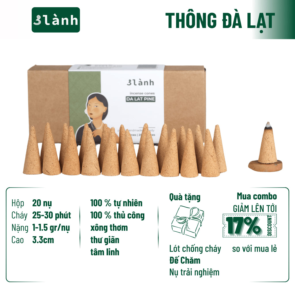 Nụ Thủ Công 3 Lành Hộp 20 Nụ Nhiều Mùi 100 % Tự Nhiên Tặng Kèm Đế Chăm Không Hóa Chất Xông Thơm
