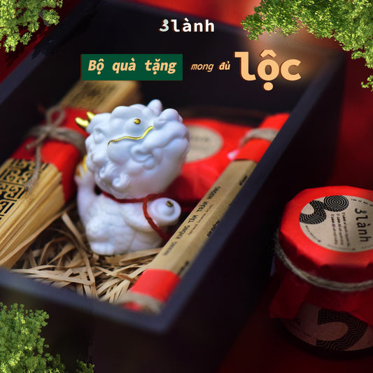 Bộ Quà Tặng Trầm Hương Cao Cấp Lộc 3 Lành Lễ Tết 2024 Giáng Sinh Mong An Yên Tài Lộc Phúc Lành Trang Trí Nhà Cửa - 3 Lanh
