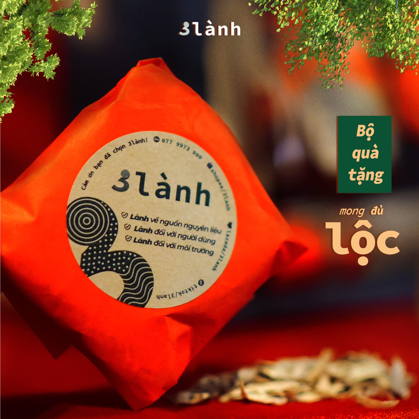 Bộ Quà Tặng Trầm Hương Cao Cấp Lộc 3 Lành Lễ Tết 2024 Giáng Sinh Mong An Yên Tài Lộc Phúc Lành Trang Trí Nhà Cửa - 3 Lanh