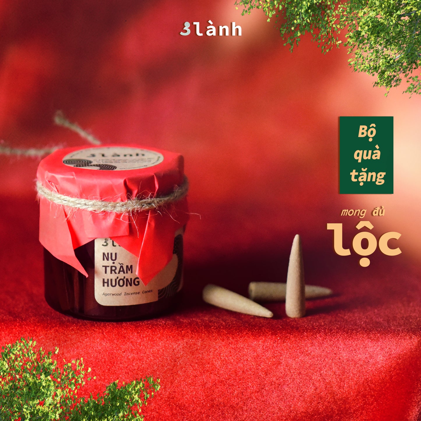 Bộ Quà Tặng Trầm Hương Cao Cấp Lộc 3 Lành Lễ Tết 2024 Giáng Sinh Mong An Yên Tài Lộc Phúc Lành Trang Trí Nhà Cửa - 3 Lanh