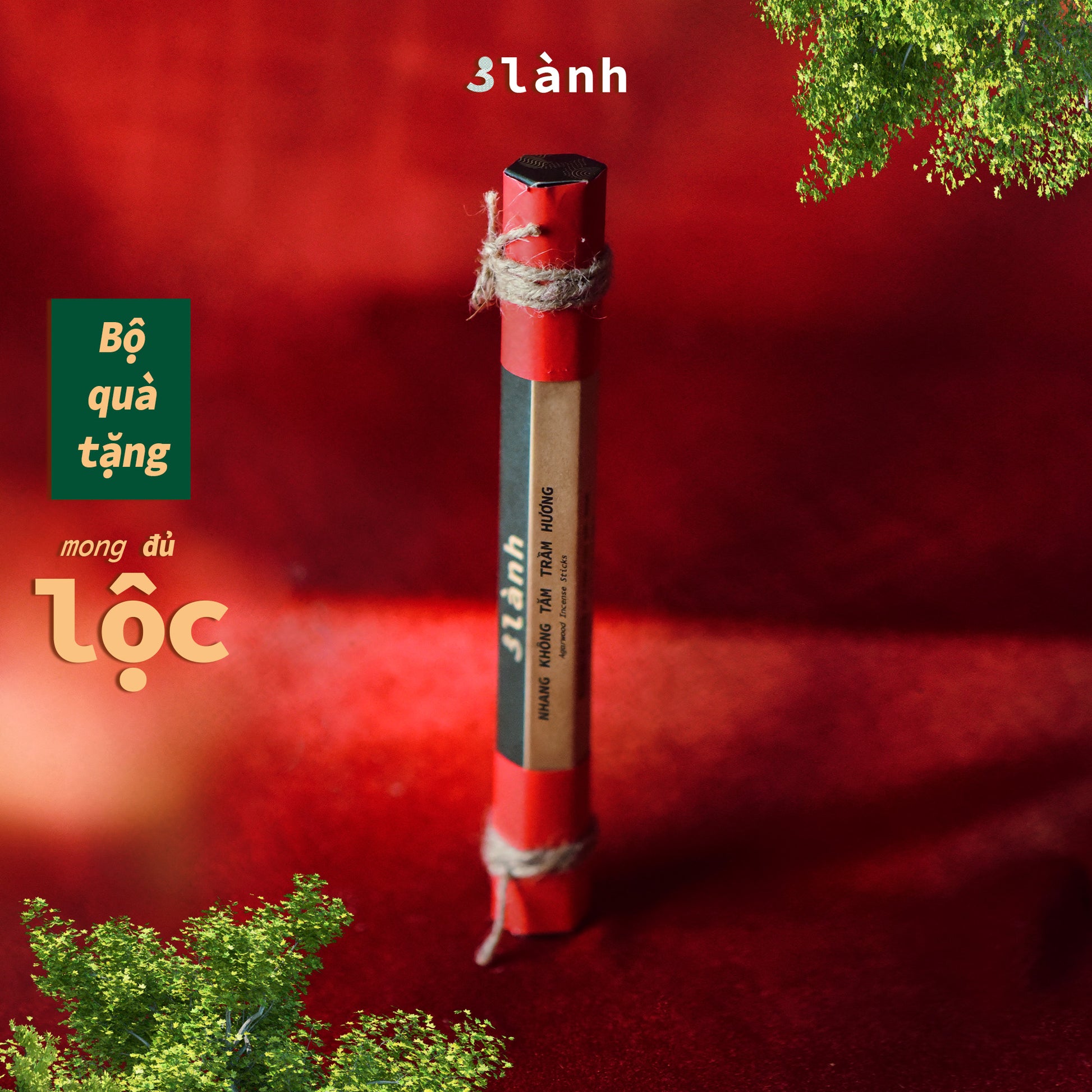 Bộ Quà Tặng Trầm Hương Cao Cấp Lộc 3 Lành Lễ Tết 2024 Giáng Sinh Mong An Yên Tài Lộc Phúc Lành Trang Trí Nhà Cửa - 3 Lanh