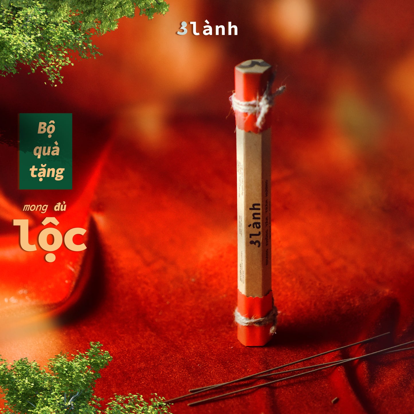 Bộ Quà Tặng Trầm Hương Cao Cấp Lộc 3 Lành Lễ Tết 2024 Giáng Sinh Mong An Yên Tài Lộc Phúc Lành Trang Trí Nhà Cửa - 3 Lanh