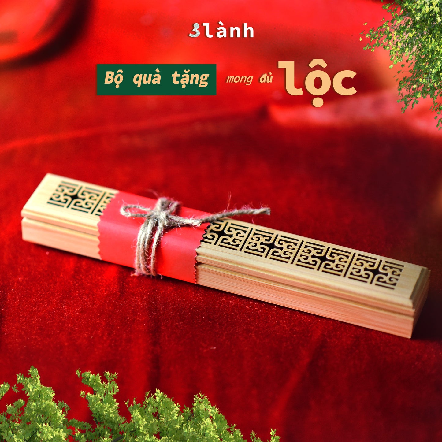 Bộ Quà Tặng Trầm Hương Cao Cấp Lộc 3 Lành Lễ Tết 2024 Giáng Sinh Mong An Yên Tài Lộc Phúc Lành Trang Trí Nhà Cửa - 3 Lanh