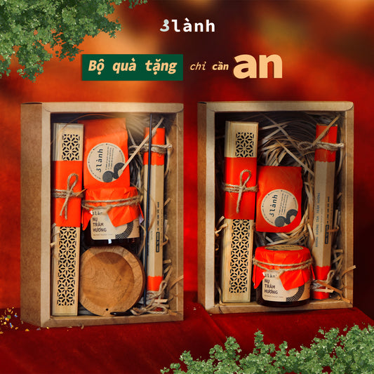 Bộ Quà Tặng Trầm Hương Cao Cấp An 3 Lành Lễ Tết 2024 Giáng Sinh Mong An Yên Tài Lộc Phúc Lành Trang Trí Nhà Cửa - 3 Lanh