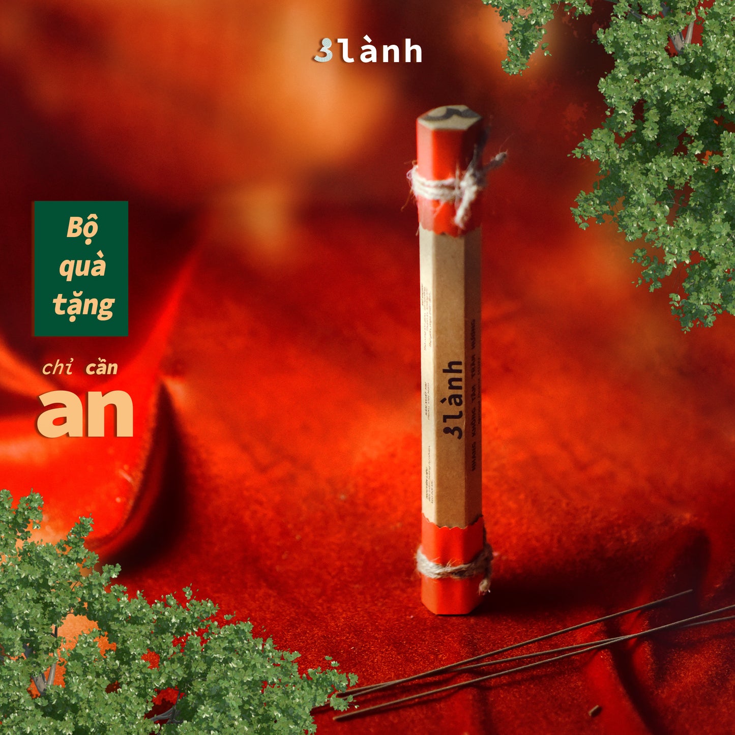 Bộ Quà Tặng Trầm Hương Cao Cấp An 3 Lành Lễ Tết 2024 Giáng Sinh Mong An Yên Tài Lộc Phúc Lành Trang Trí Nhà Cửa - 3 Lanh