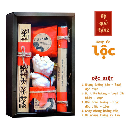 Bộ Quà Tặng Trầm Hương Cao Cấp An Lộc Phúc 3 Lành Lễ Tết 2024 Giáng Sinh Mong An Yên Tài Lộc Phúc Lành Trang Trí Nhà Cửa - 3 Lanh