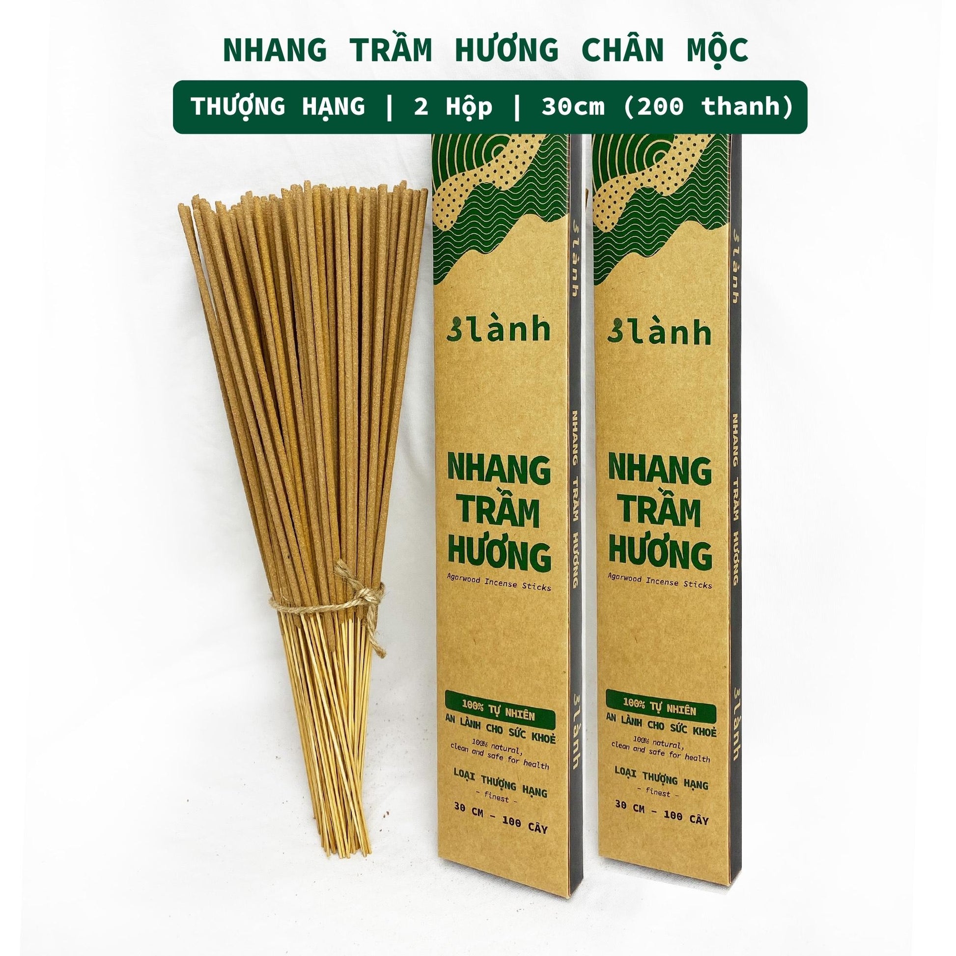 Nhang Trầm Hương Thượng Hạng 30-40cm, 100-400gr 3 Lành Tự Nhiên 100% Không Hóa Chất >15 Năm Trầm Thờ Cúng Thư Giãn Tài Lộc Xông Nhà Quà 11.11 - 3 Lanh