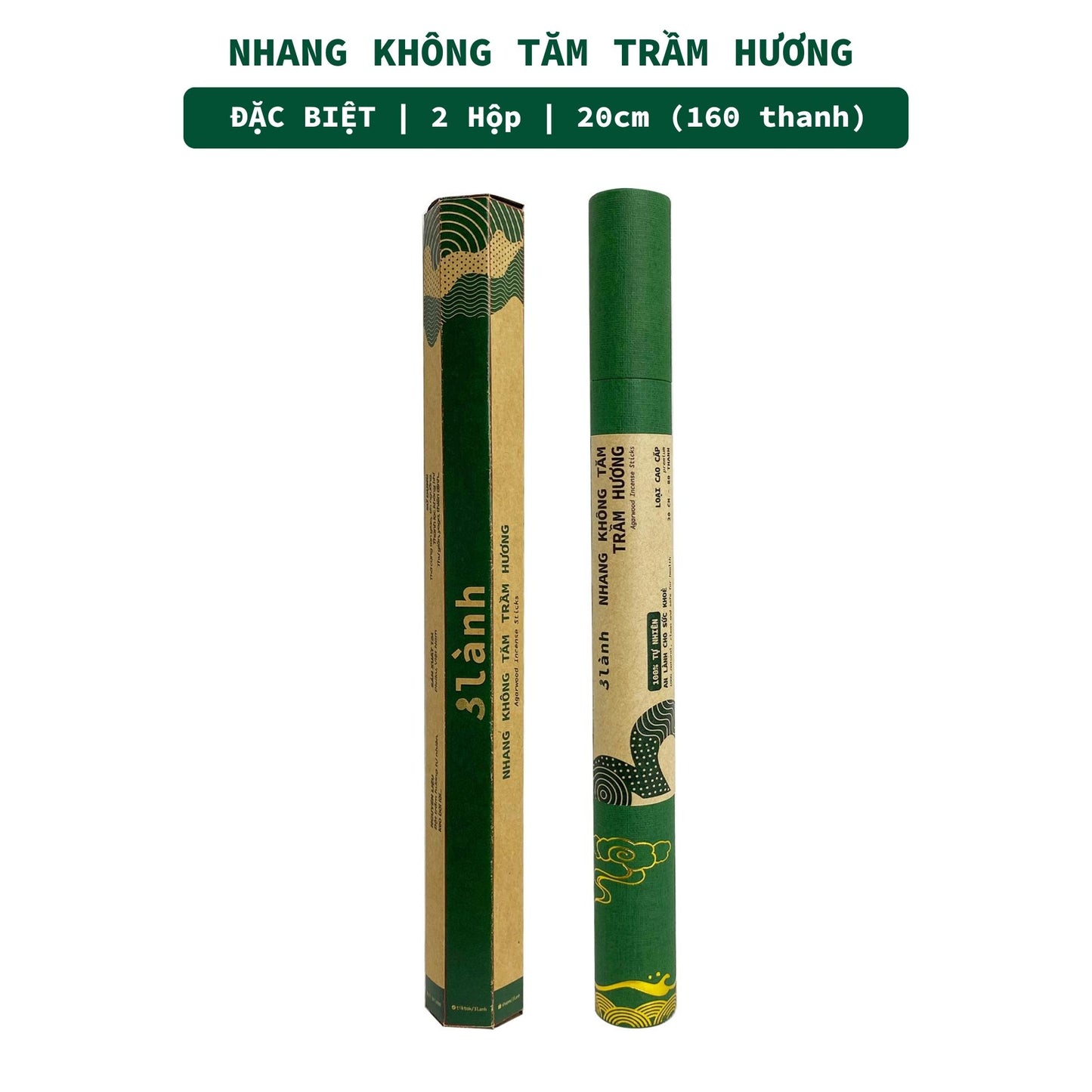 Nhang Không Tăm Trầm Hương Sạch Cao Cấp 3 Lành 20cm 30gr-150gr Tự Nhiên 100% Ít Khói 12-15 Năm Trầm Thờ Cúng Thư Giãn - 3 Lanh