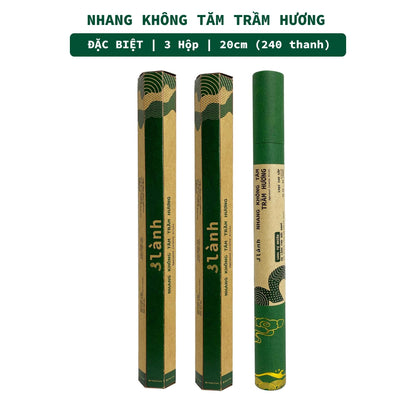 Nhang Không Tăm Trầm Hương Sạch Cao Cấp 3 Lành 20cm 30gr-150gr Tự Nhiên 100% Ít Khói 12-15 Năm Trầm Thờ Cúng Thư Giãn - 3 Lanh