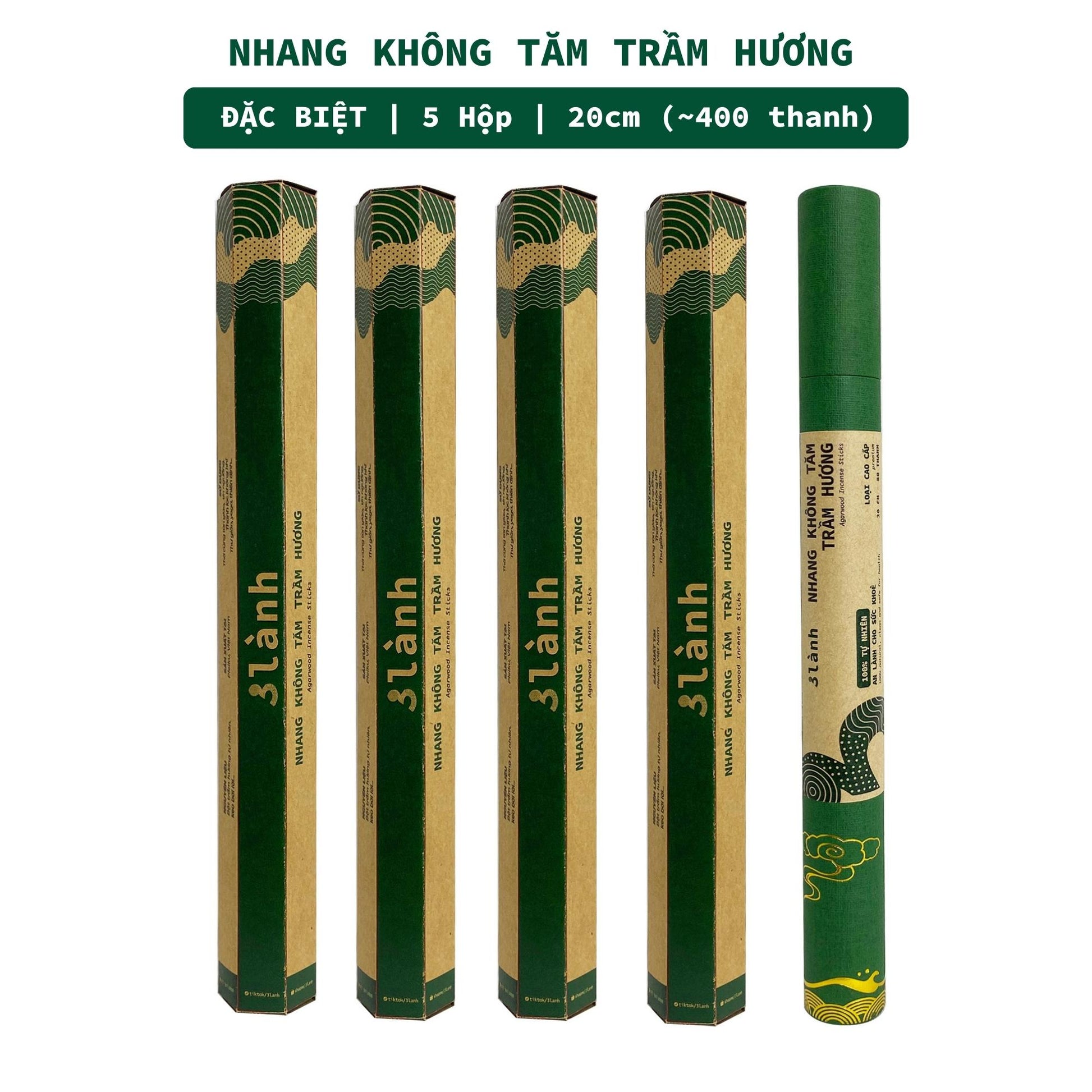 Nhang Không Tăm Trầm Hương Sạch Cao Cấp 3 Lành 20cm 30gr-150gr Tự Nhiên 100% Ít Khói 12-15 Năm Trầm Thờ Cúng Thư Giãn - 3 Lanh