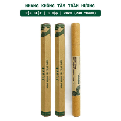 Nhang Không Tăm Trầm Hương Sạch Đặc Biệt 3 Lành 20cm 30gr-150gr Tự Nhiên 100% Ít Khói 7-12 Năm Trầm Thờ Cúng Thư Giãn - 3 Lanh