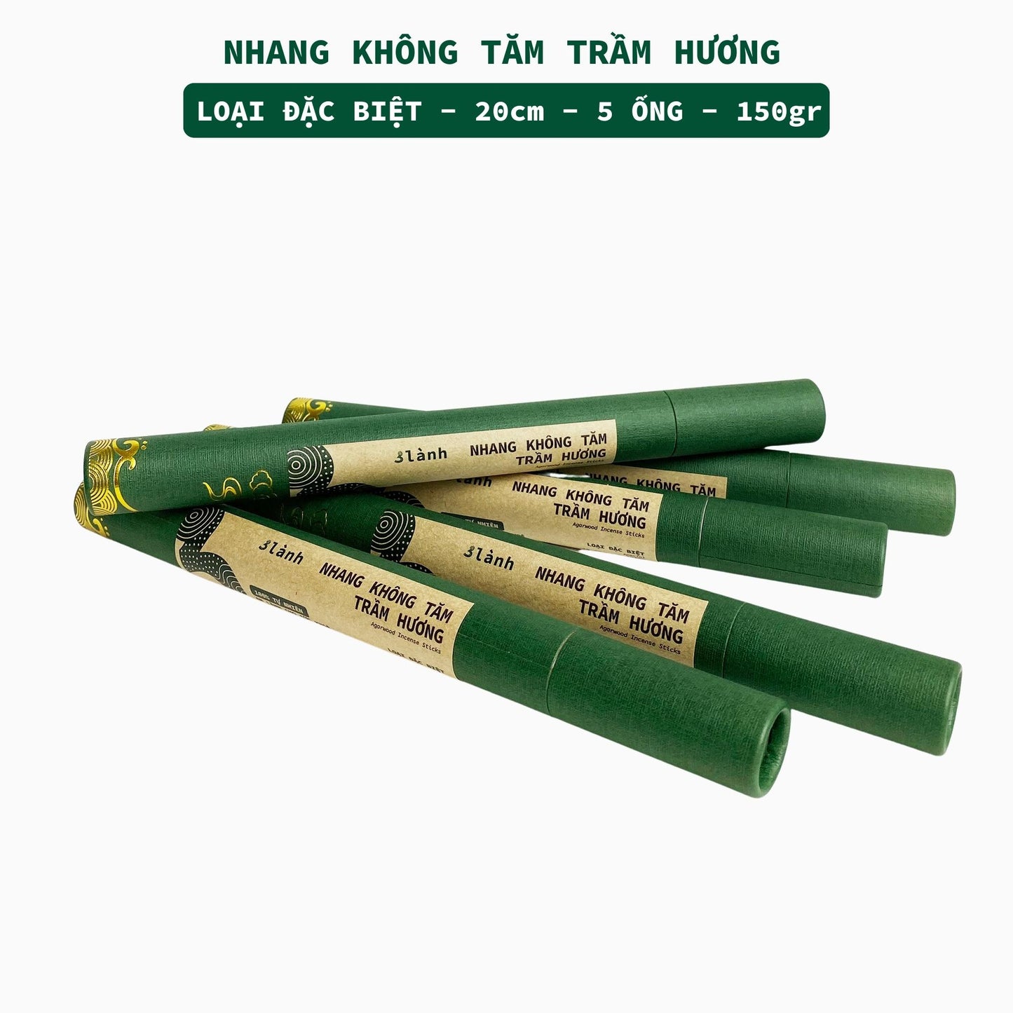 Nhang Không Tăm Trầm Hương Sạch Đặc Biệt 3 Lành 20cm 30gr-150gr Tự Nhiên 100% Ít Khói 7-12 Năm Trầm Thờ Cúng Thư Giãn - 3 Lanh