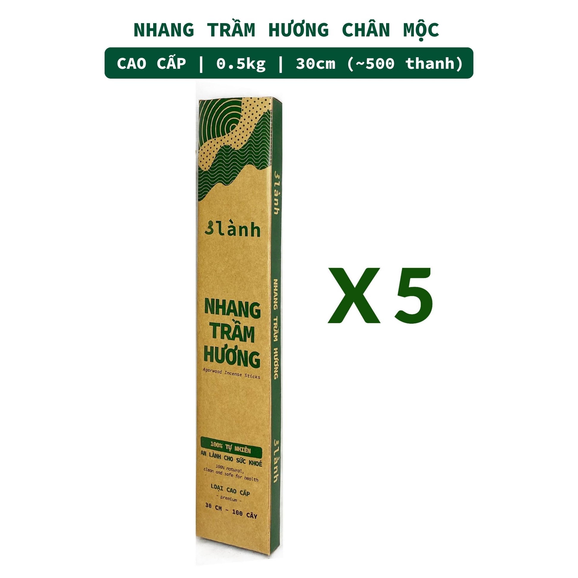 Nhang Trầm Hương Sạch Đặc Biệt Cao Cấp 30-40cm Hộp 0.5-1kg 3 Lành Tự Nhiên 100% Không Hóa Chất 7-15 Năm Trầm Thờ Cúng - 3 Lanh