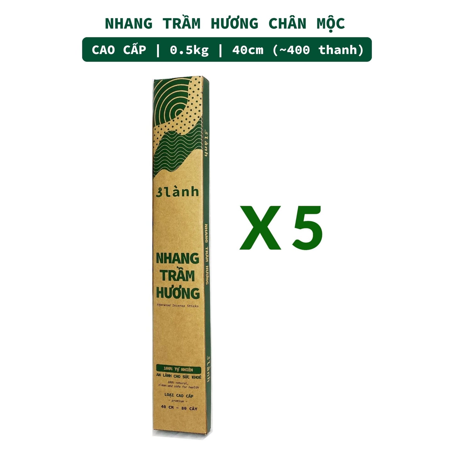 Nhang Trầm Hương Sạch Đặc Biệt Cao Cấp 30-40cm Hộp 0.5-1kg 3 Lành Tự Nhiên 100% Không Hóa Chất 7-15 Năm Trầm Thờ Cúng - 3 Lanh