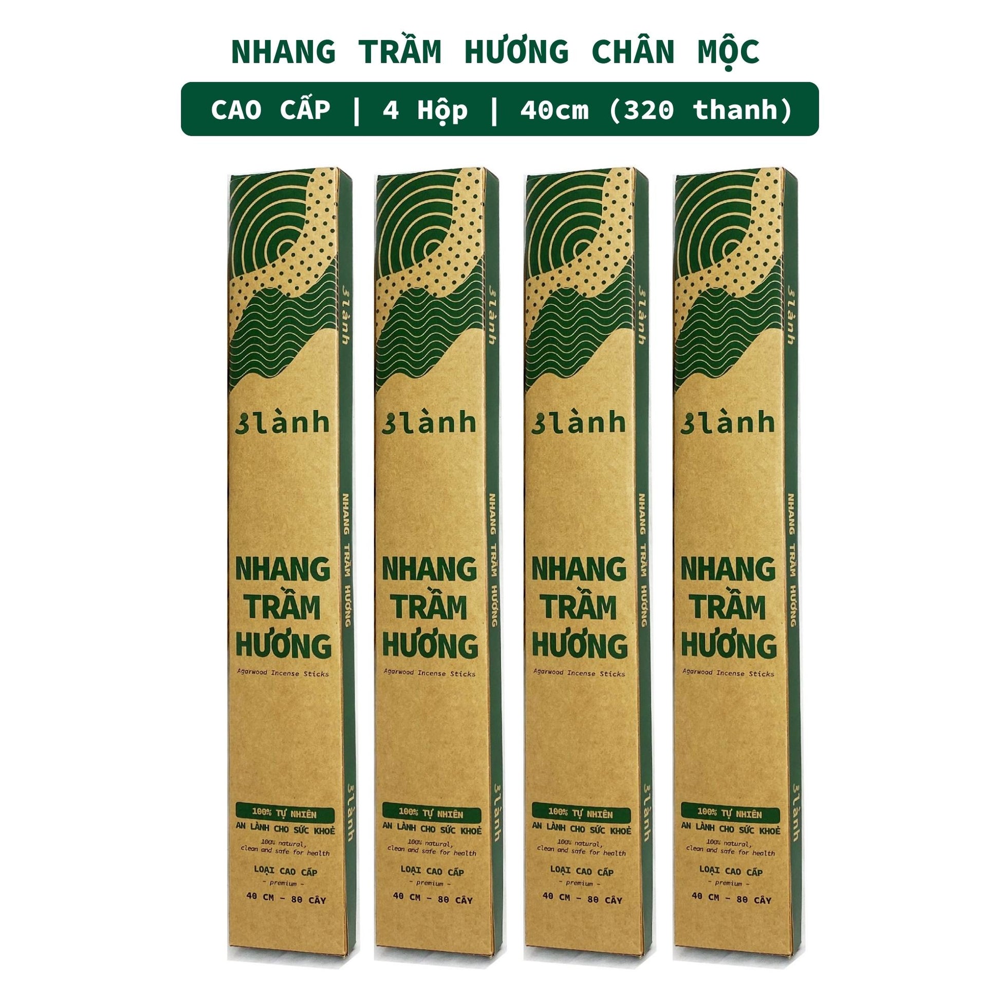 Nhang Trầm Hương Sạch Cao Cấp 30-40cm Hộp 100-400gr 3 Lành Tự Nhiên 100% Không Hóa Chất 7-12 Năm Trầm Thờ Cúng Thư Giãn - 3 Lanh