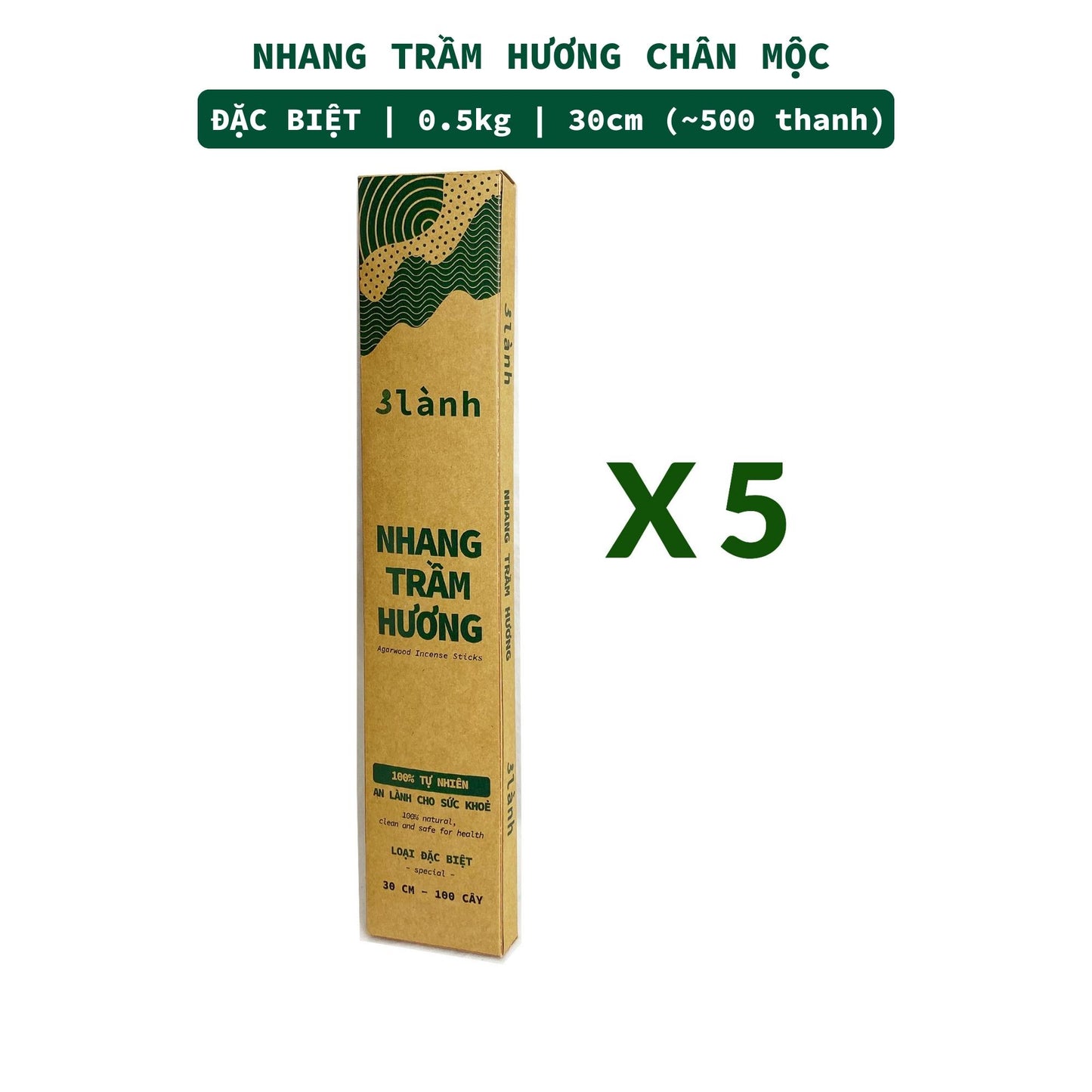 Nhang Trầm Hương Sạch Đặc Biệt Cao Cấp 30-40cm Hộp 0.5-1kg 3 Lành Tự Nhiên 100% Không Hóa Chất 7-15 Năm Trầm Thờ Cúng - 3 Lanh