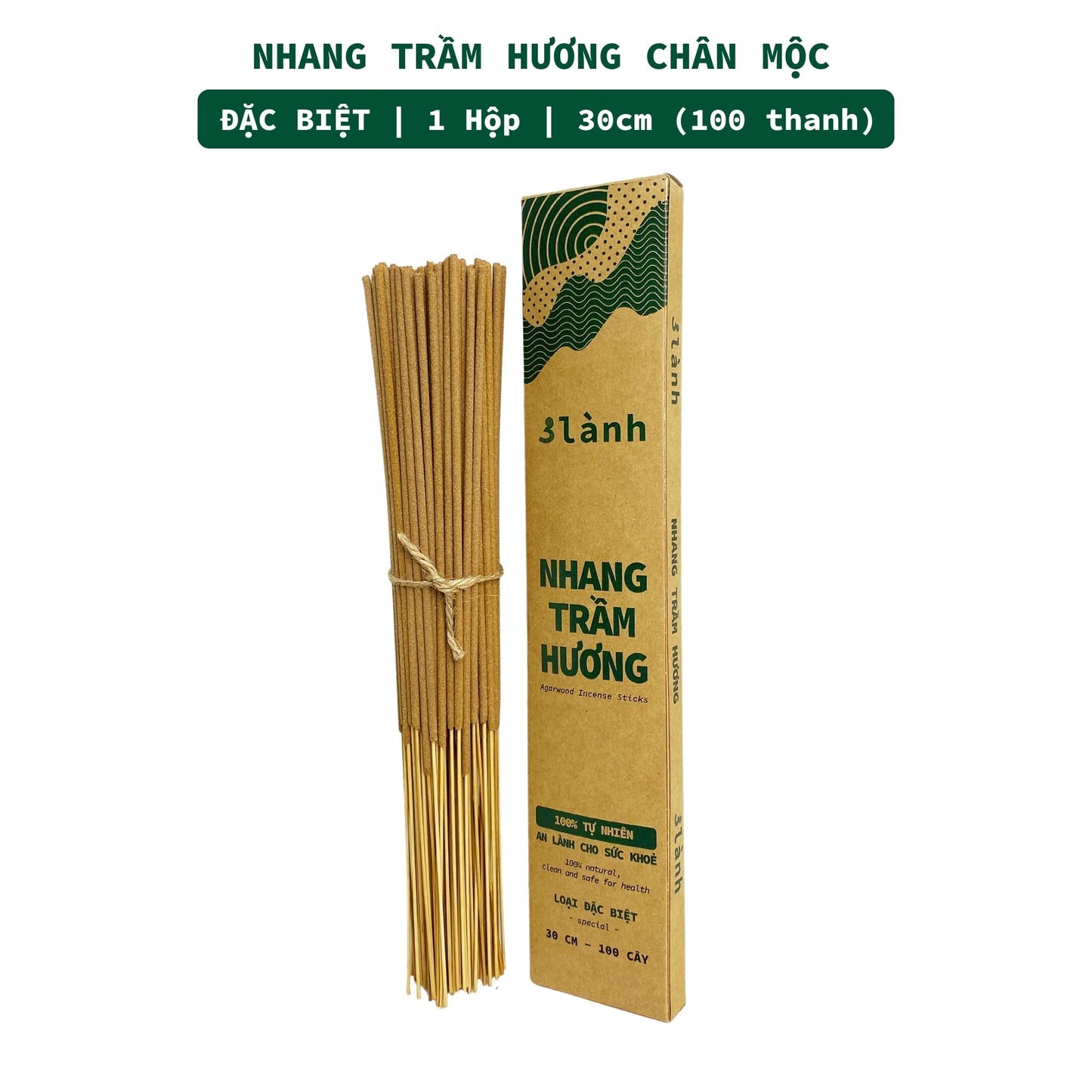 Nhang Trầm Hương Sạch Đặc Biệt 30-40cm Hộp 100-400gr 3 Lành Tự Nhiên 100% Không Hóa Chất 7-12 Năm Trầm Thờ Cúng Thư Giãn - 3 Lanh