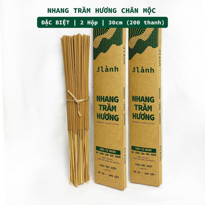 Nhang Trầm Hương Sạch Đặc Biệt 30-40cm Hộp 100-400gr 3 Lành Tự Nhiên 100% Không Hóa Chất 7-12 Năm Trầm Thờ Cúng Thư Giãn - 3 Lanh