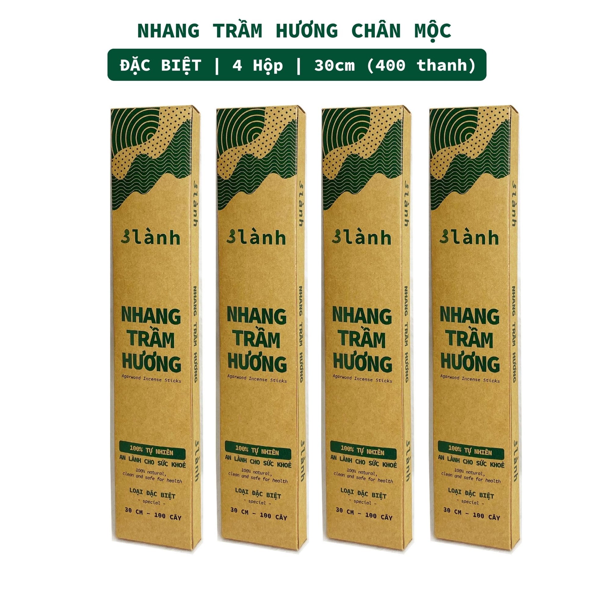 Nhang Trầm Hương Sạch Đặc Biệt 30-40cm Hộp 100-400gr 3 Lành Tự Nhiên 100% Không Hóa Chất 7-12 Năm Trầm Thờ Cúng Thư Giãn - 3 Lanh