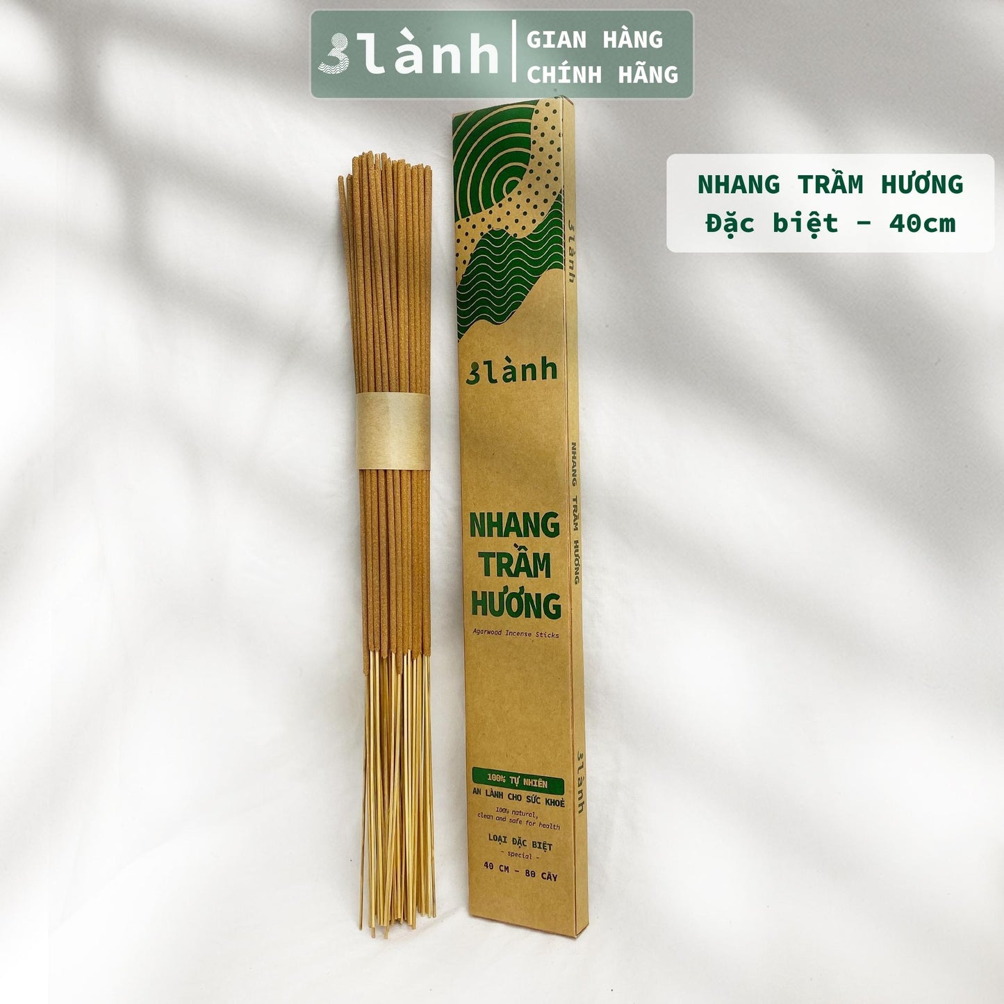 Nhang Trầm Hương Sạch Đặc Biệt 30-40cm Hộp 100-400gr 3 Lành Tự Nhiên 100% Không Hóa Chất 7-12 Năm Trầm Thờ Cúng Thư Giãn - 3 Lanh