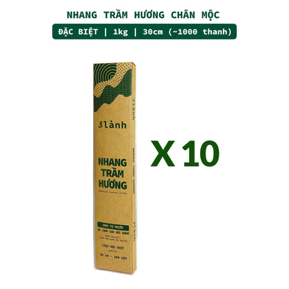 Nhang Trầm Hương Sạch Đặc Biệt Cao Cấp 30-40cm Hộp 0.5-1kg 3 Lành Tự Nhiên 100% Không Hóa Chất 7-15 Năm Trầm Thờ Cúng - 3 Lanh