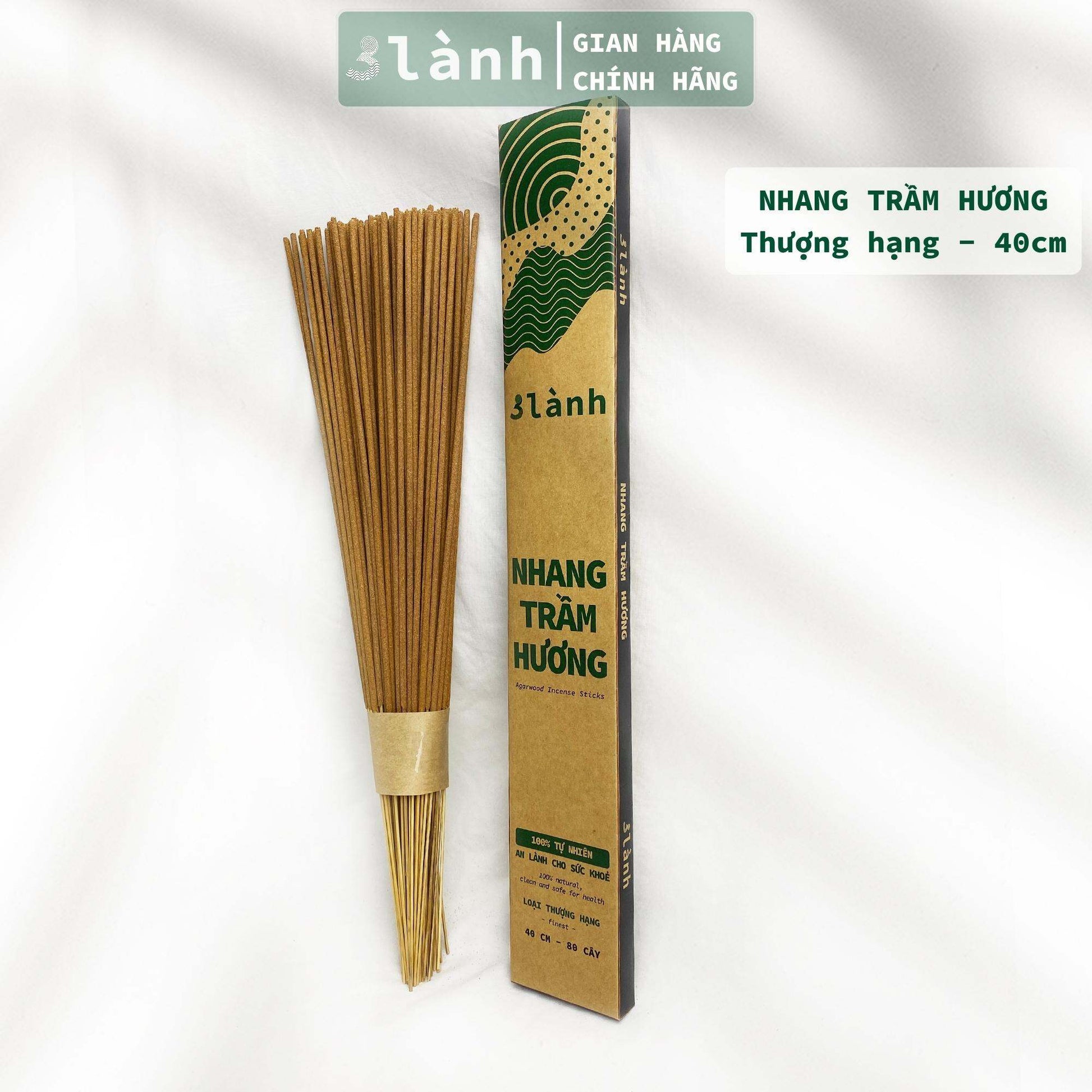 Nhang Trầm Hương Thượng Hạng 30-40cm, 100-400gr 3 Lành Tự Nhiên 100% Không Hóa Chất >15 Năm Trầm Thờ Cúng Thư Giãn Tài Lộc Xông Nhà Quà 11.11 - 3 Lanh