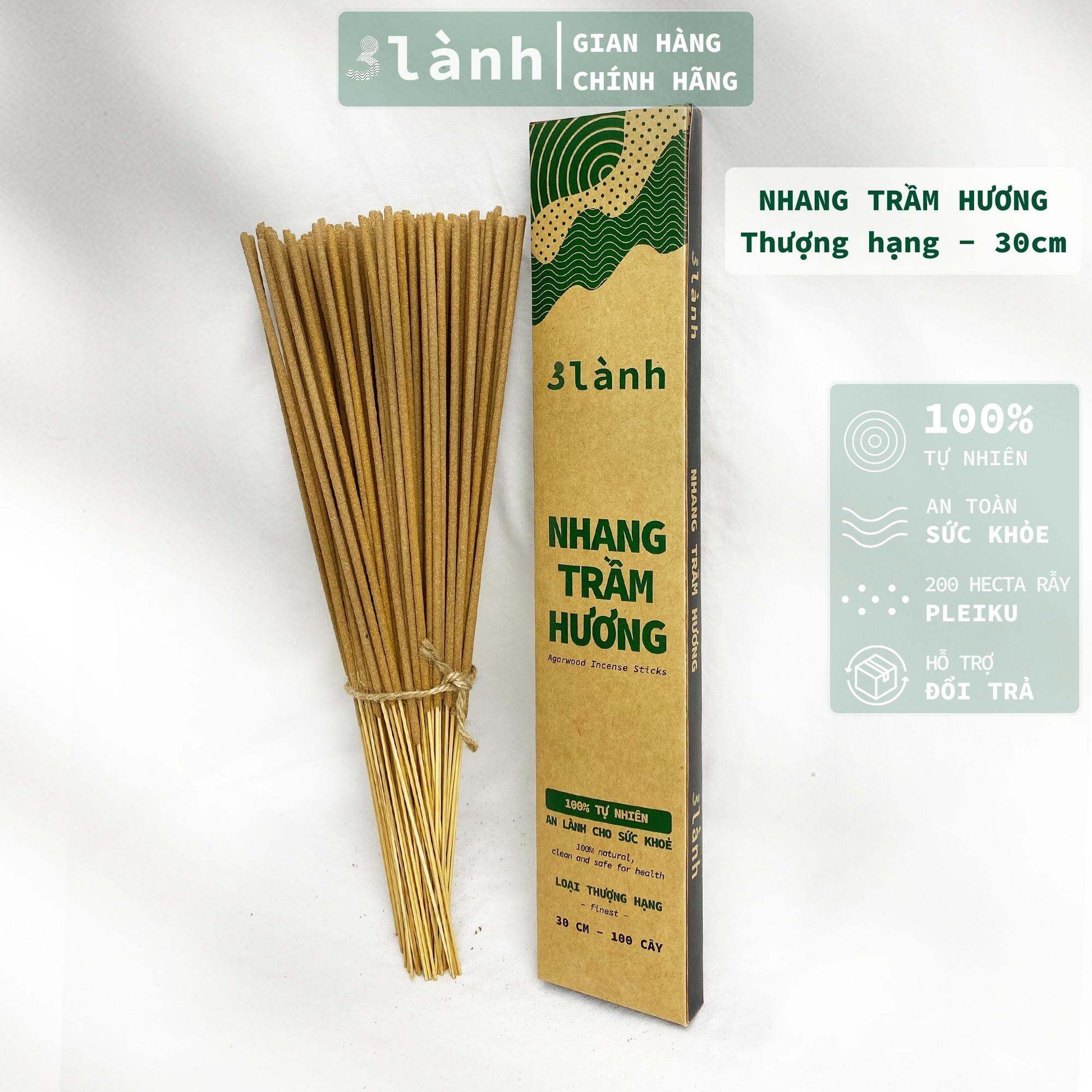 Nhang Trầm Hương Thượng Hạng 30-40cm, 100-400gr 3 Lành Tự Nhiên 100% Không Hóa Chất >15 Năm Trầm Thờ Cúng Thư Giãn Tài Lộc Xông Nhà Quà 11.11 - 3 Lanh