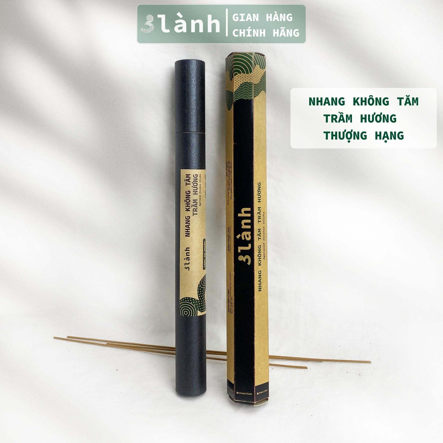 Nhang Không Tăm Trầm Hương Thượng Hạng 3 Lành 20cm, 30-150gr Tự Nhiên 100% Ít Khói >15 Năm Trầm Thờ Cúng Thư Giãn Tài Lộc Quà 11.11 - 3 Lanh