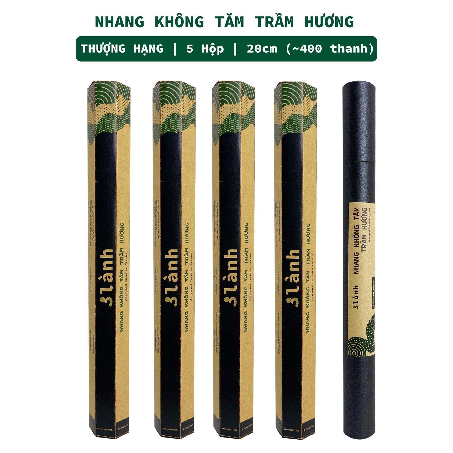 Nhang Không Tăm Trầm Hương Thượng Hạng 3 Lành 20cm, 30-150gr Tự Nhiên 100% Ít Khói >15 Năm Trầm Thờ Cúng Thư Giãn Tài Lộc Quà 11.11 - 3 Lanh