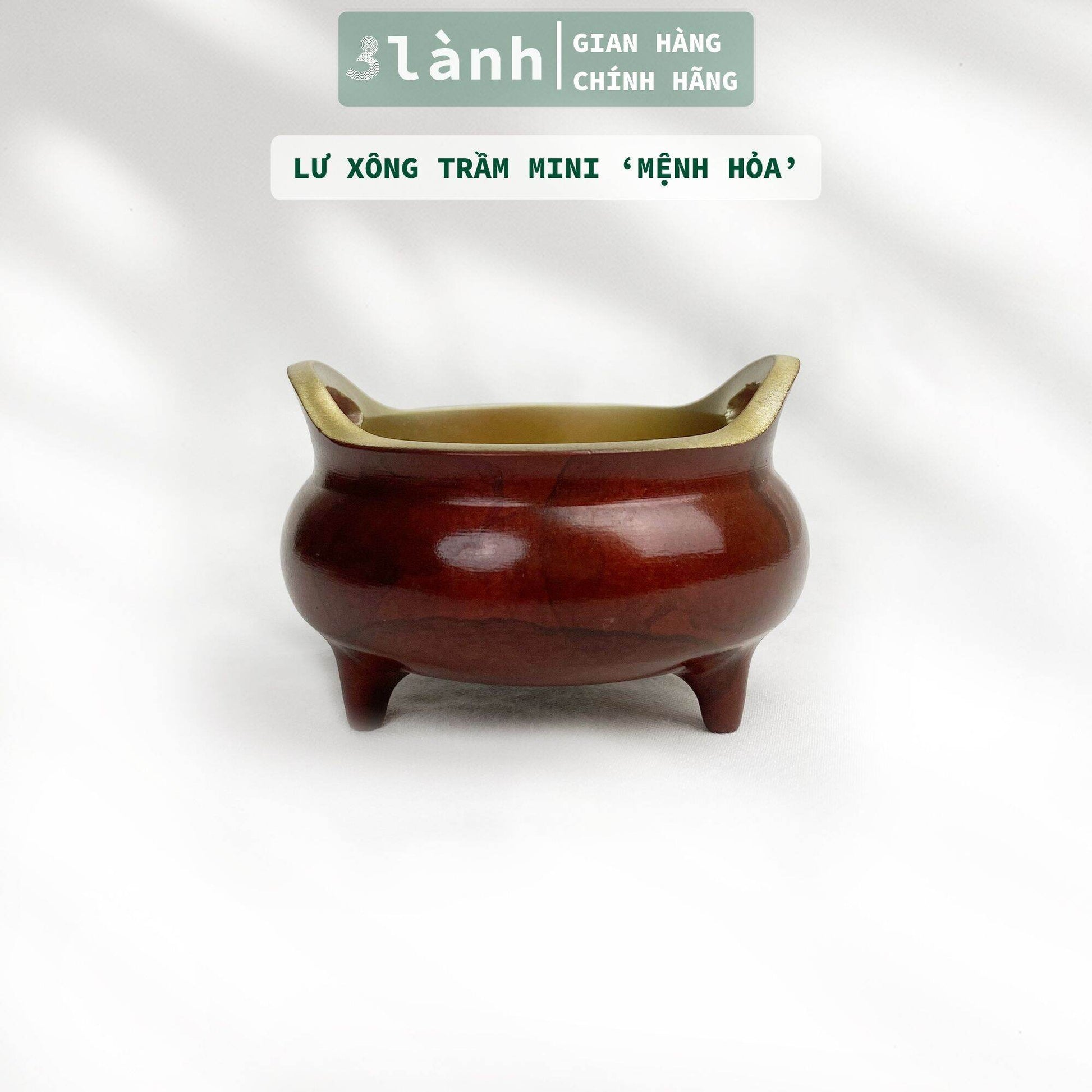 Lư Xông Nhang Trầm Hương Đồng Đúc Loại Mini 4cm Màu Phong Thủy Trang Trí Nhà Cửa Bàn Thờ Dâng Hương Thư Giãn Tài Lộc Quà 11.11 - 3 Lanh