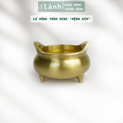 Lư Xông Nhang Trầm Hương Đồng Đúc Loại Mini 4cm Màu Phong Thủy Trang Trí Nhà Cửa Bàn Thờ Dâng Hương Thư Giãn Tài Lộc Quà 11.11 - 3 Lanh