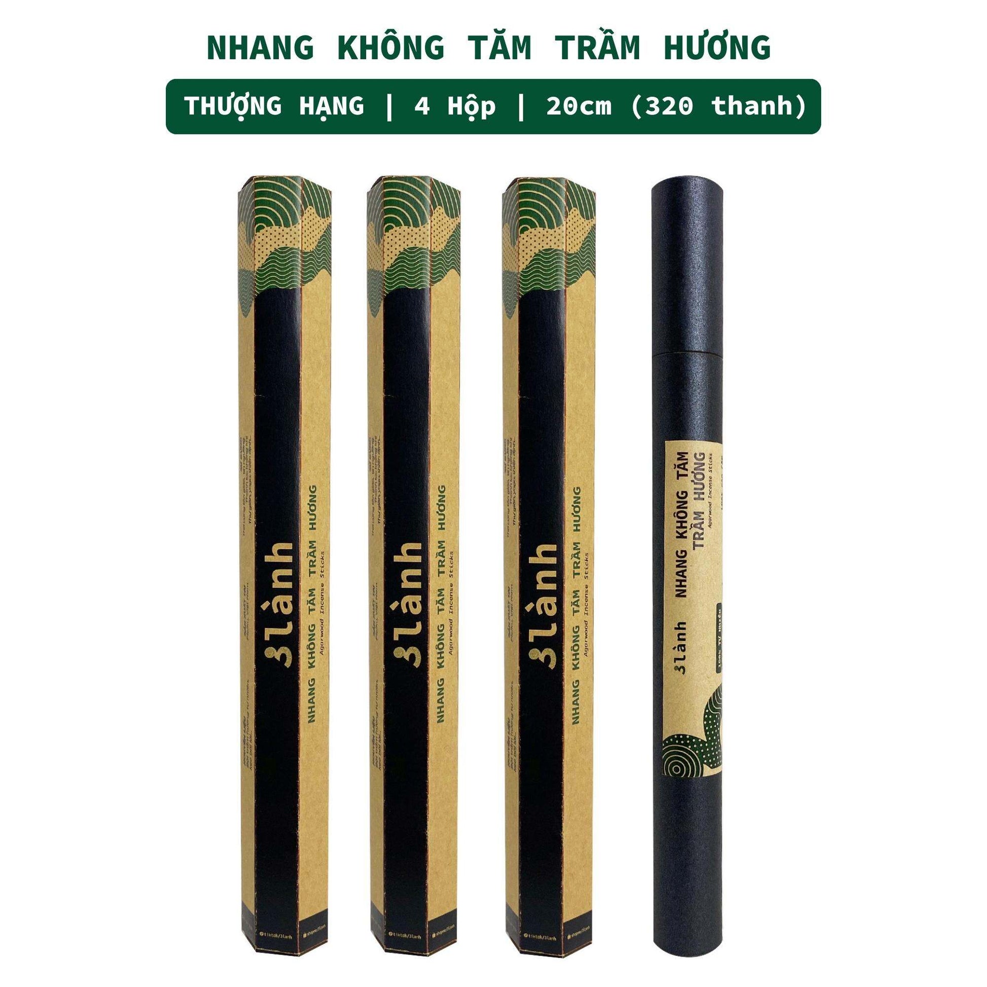 Nhang Không Tăm Trầm Hương Thượng Hạng 3 Lành 20cm, 30-150gr Tự Nhiên 100% Ít Khói >15 Năm Trầm Thờ Cúng Thư Giãn Tài Lộc Quà 11.11 - 3 Lanh