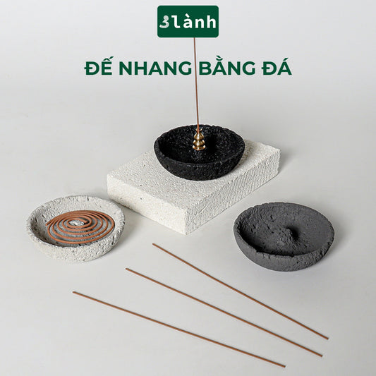 Đế Hứng Nhang Bằng Đá Phong Cách Thiền Nhật
